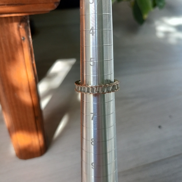 Vintage GP CZ Emerald Cut Baguette Style Gemstone Ring, Size 6 - Picture 14 of 14